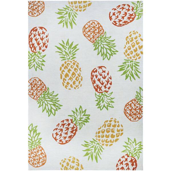 Couristan Covington Pineapples Sand 8 ft. x 11 ft. Indoor/Outdoor Area