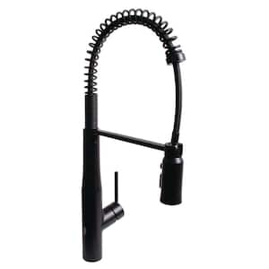 Neo Single Handle Touchless Pull Down Spring Kitchen Faucet in Matte Black