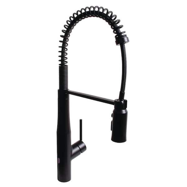 Speakman Neo Single Handle Touchless Pull Down Spring Kitchen Faucet in Matte Black