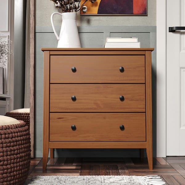 brown wood 3 drawer dresser Modern 3-Drawer Dresser main image 1
