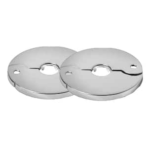 1/2 in. Copper Tube Size Split Flange Escutcheon Plate in Chrome-Plated Steel (2-Pack)
