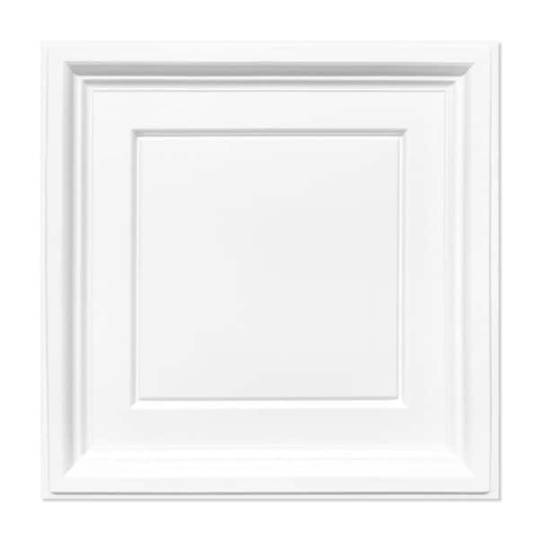 White 2 ft. x 2 ft. Decorative Textured Ceiling Tile 48 (sq. ft. / case) 12-Tiles