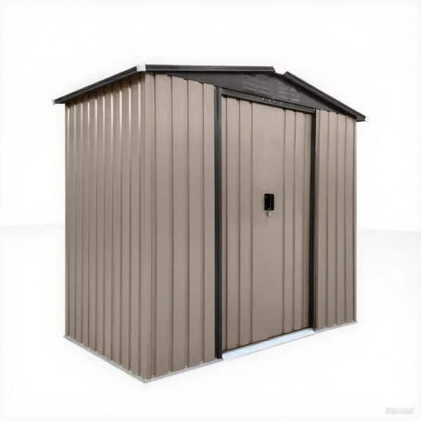 6 ft. W x 4 ft. D Outdoor Metal Storage Shed with Sliding Doors (24 sq. ft. )Floor Not included