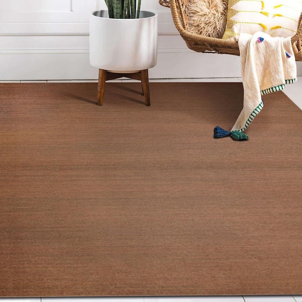 Solid Espresso 5 ft. x 7 ft. Machine Washable Area Rug