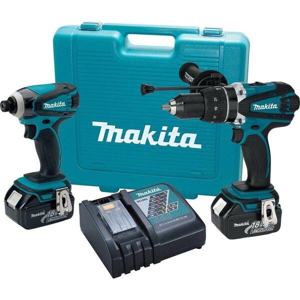 Makita 18-Volt LXT Lithium-Ion Cordless Hammer Drill/Impact Driver Combo Kit (2-Piece) with (2) 3.0Ah Batteries, Charger, Case