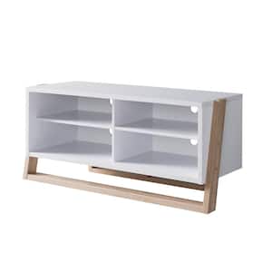 Addis 49.5 in. W Beige TV Console with 4-Shelves Fits TV's Up to 56 in. With Cable Management