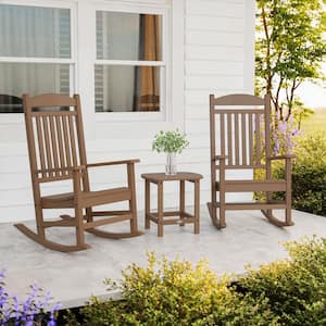 POLYWOOD Grant Park Plastic 3-Piece Slate Grey Outdoor Rocking