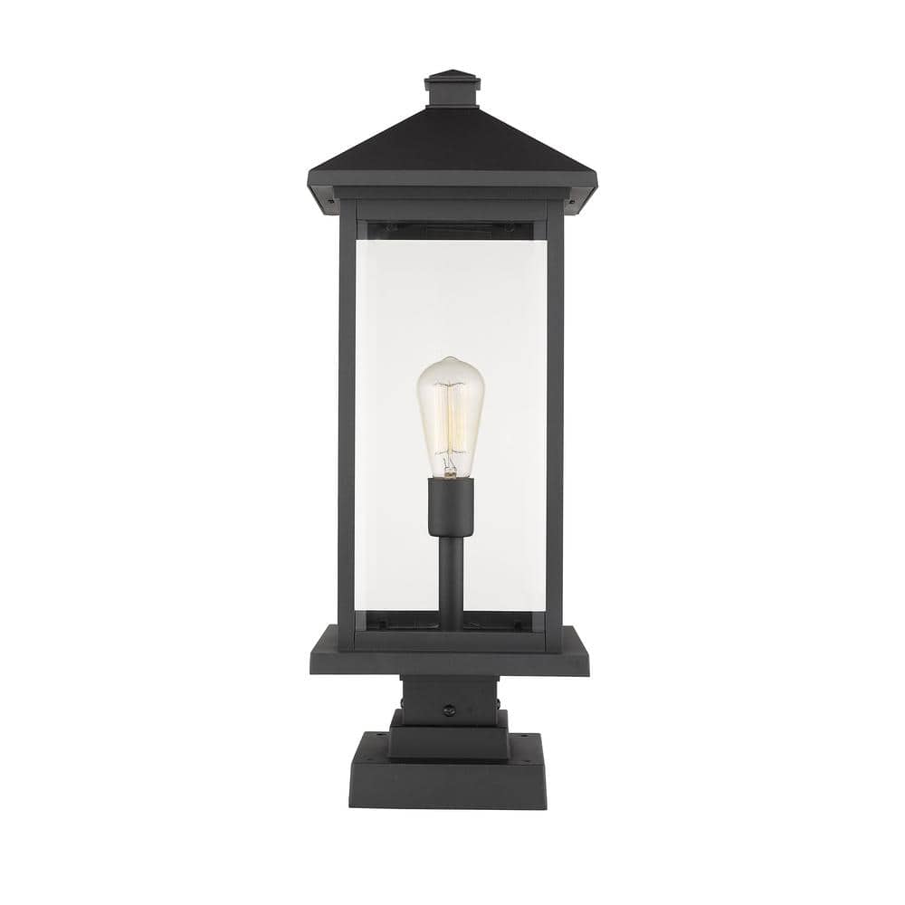 Portland 25 in. 1-Light Black Aluminum Hardwired Outdoor Weather Resistant 