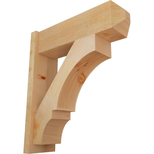 Ekena Millwork 8 in. x 30 in. x 26 in. Balboa Craftsman Rough Sawn Douglas Fir Outlooker