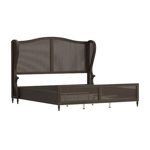 Hillsdale Furniture Sausalito Bronze King Wood and Cane Bed