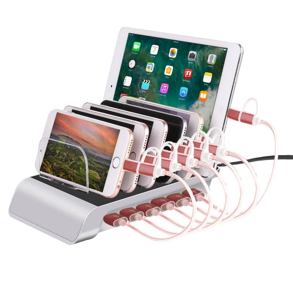 Trexonic 10.2 Amp 6-Port Silver USB Charging Station -  985105163M