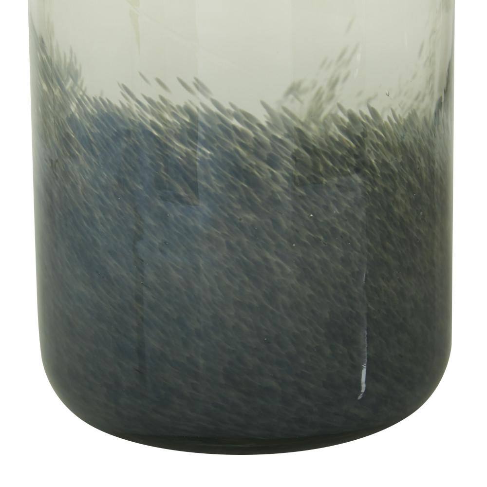 Gray Ombre Glass Coastal Table Vase, 13.2"