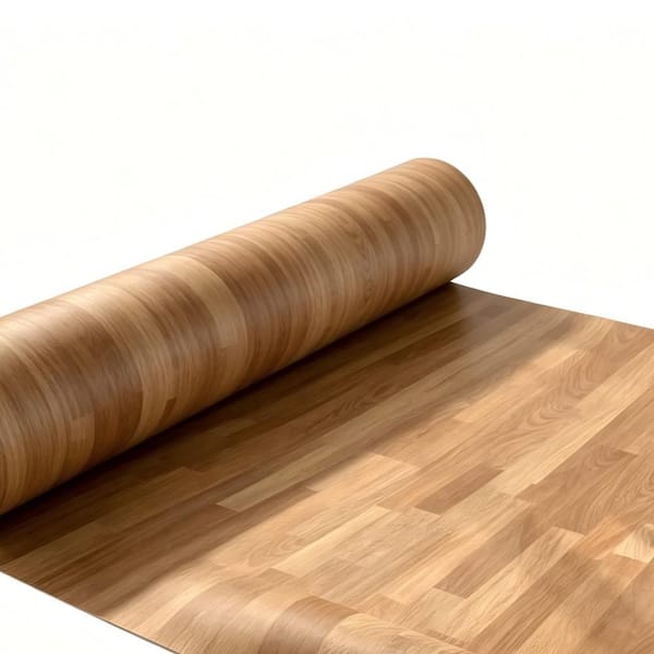 15.7 in. W x 393 in. D x 0.2 in. H Decorative PVC End Panel, Brown Wood Grain Self-Adhesive Cabinet Cover