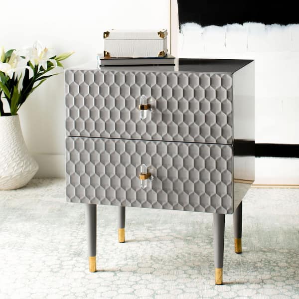 Neptune 21.3 in. Gray Rectangle End Table