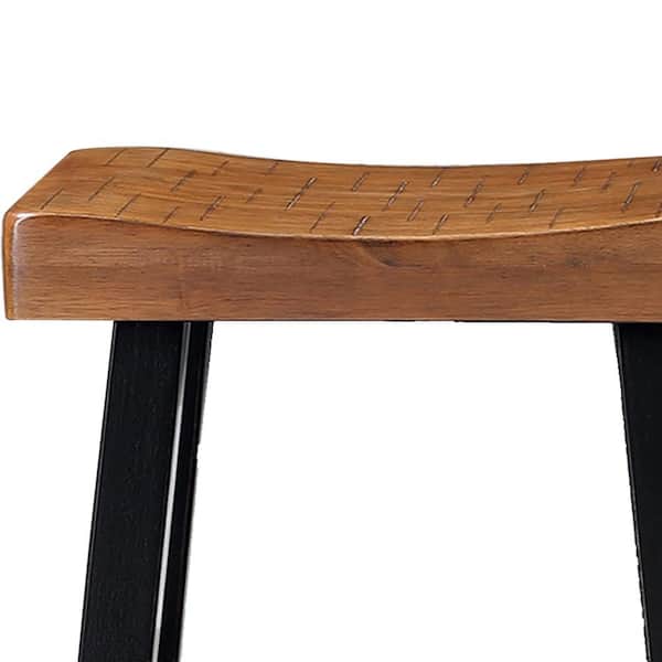 Country Corner　BELLE ILE EN MBR 木製XZ3298 Benjara 19 in. Brown and Black Backless Wood Bar Stool (Set