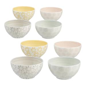 MALACASA 8-Piece 15 oz. White Porcelain Dinnerware Set 5 in. Cereal Bowls  (Service for 8) REGULAR-003 - The Home Depot