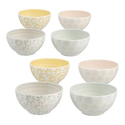 Leyla 8-Piece Hand-Decorated Mix & Match Bowl Set (Service for 8)