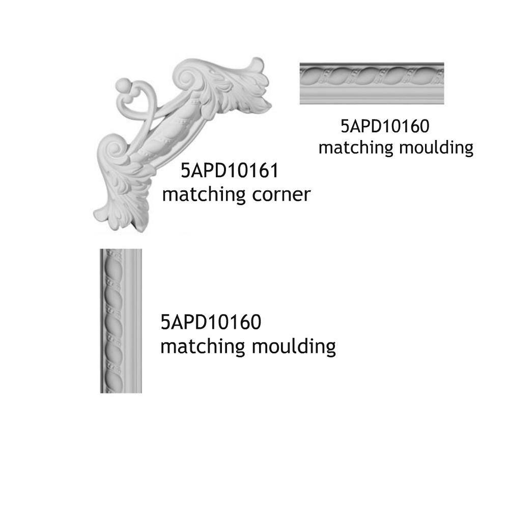 6 in White Polyurethane Rope and Beads Panel Moulding