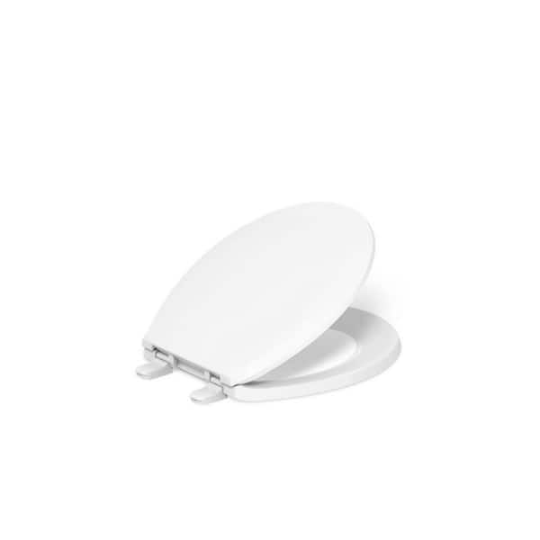 KOHLER Lustra Round Toilet Seat with Quick-Release Hinges in White