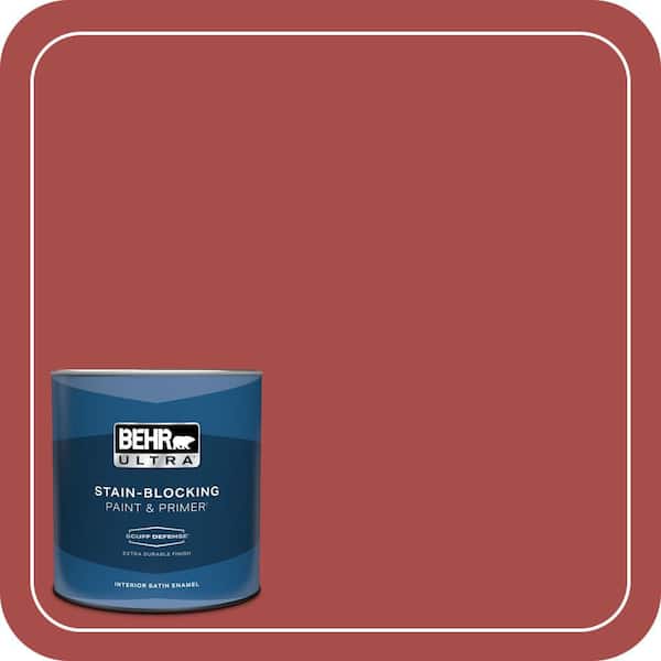 BEHR ULTRA 1 qt. Home Decorators Collection #HDC-CL-09 Persimmon Red Extra Durable Satin Enamel Interior Paint & Primer