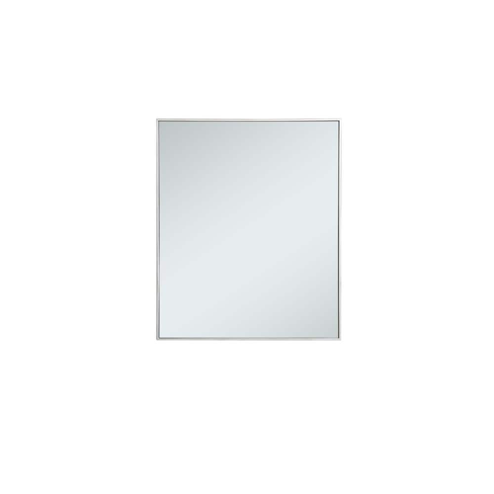 Medium Rectangle Silver Modern Mirror (36 in. H x 30 in. W)