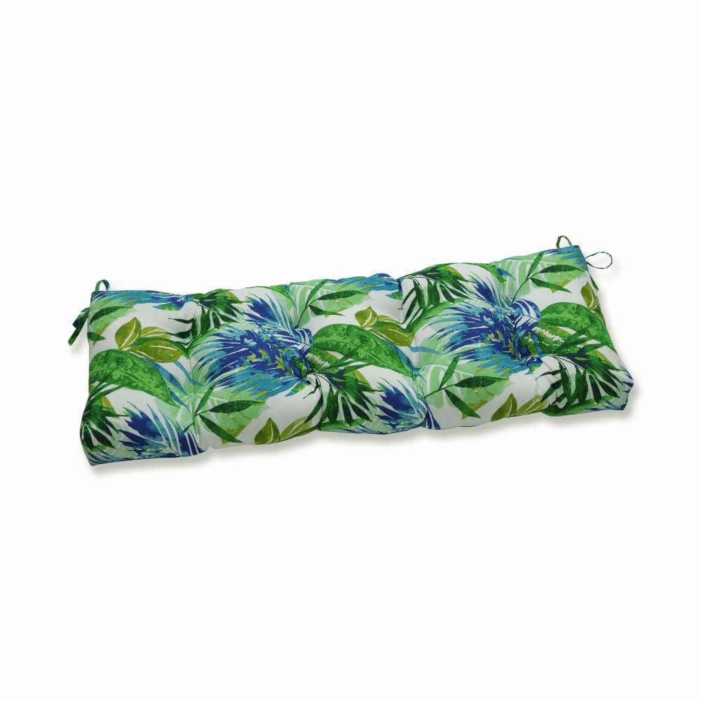 Pillow Perfect Tropical Rectangular Outdoor Bench Cushion in Blue ...