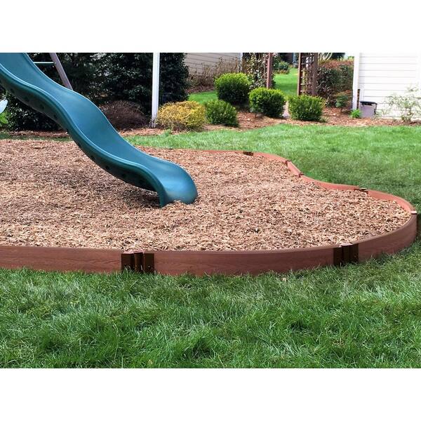 Frame It All 1 In Profile Tool Free Classic Sienna 16 Ft Curved Playground Border 300001751 The Home Depot