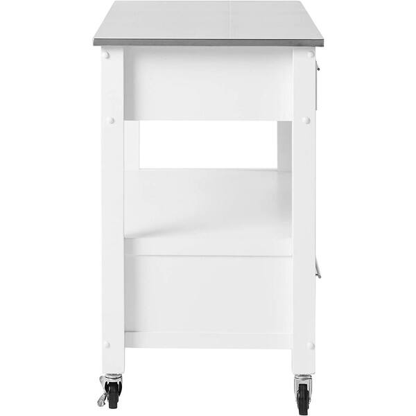 Aoibox Wooden Kitchen Cart Kitchen Island w/Flatware Organizer, 8 Drwers  and Wheels, White (53.15 in, x 18.5 in. x 37 in.) DJMX1297 - The Home Depot