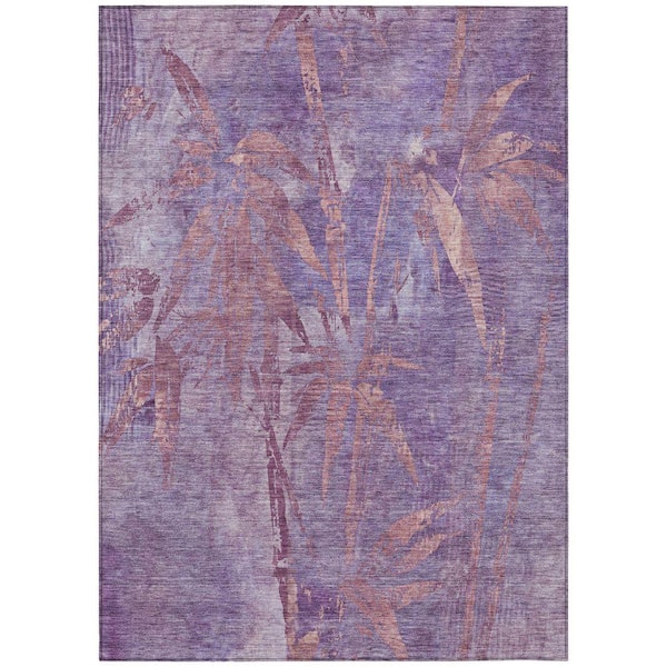 Chantille Machine Washable Indoor/Outdoor Abstract ACN2222 Plum 8 ft. x 10 ft. Area Rug