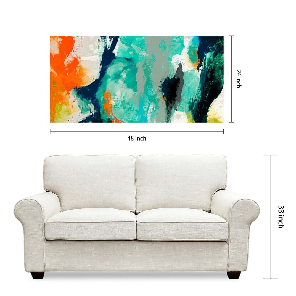 Tidal Abstract Multicolor Tempered Glass Wall Art Panel