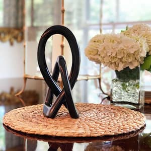 Eternal Love Knot Black Sculptures, Set of Big and Small