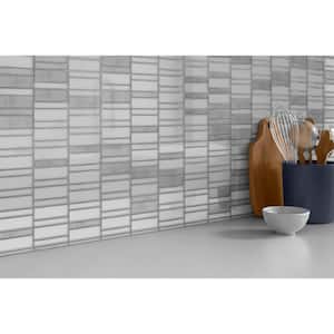 La Vie White 11.81 in. x 11.93 in. x 6mm Glass Mesh-Mounted Mosaic Tile (0.98 sq. ft.)