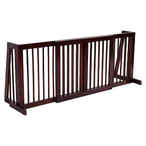 28 in. to 80 in. Wood Gate Adjustable Folding Free Standing 3 Panel Wood Pet Dog Slide Gate Safety Fence Playpen