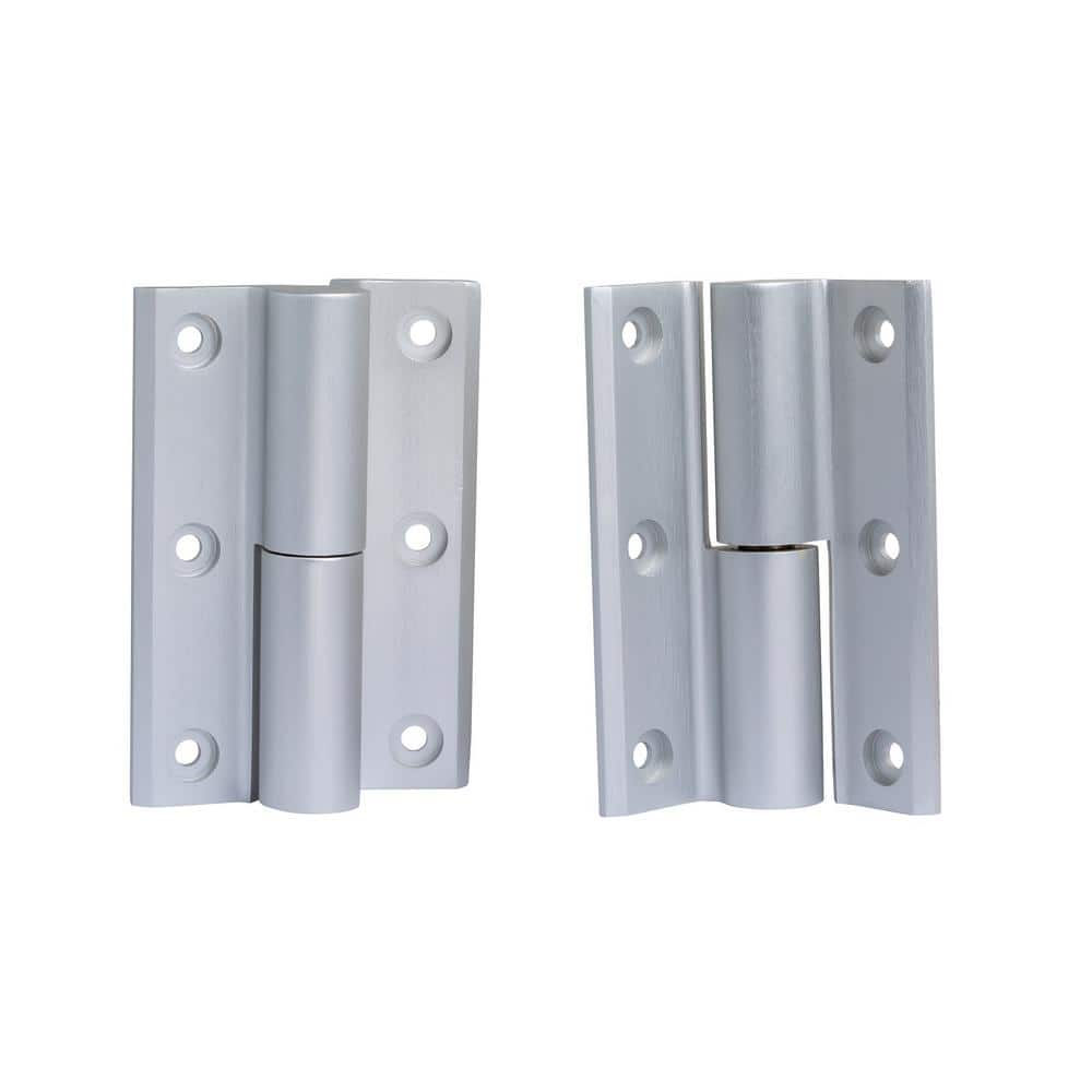 Deluxe Aluminum Surface Mount Door Hinge Kit, Silver