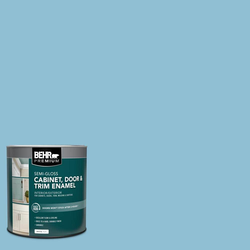 BEHR PREMIUM 1 qt. #M490-3 Speedboat Semi-Gloss Enamel Interior ...