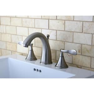 Modern 8 in. Widespread 2-Handle High-Arc Bathroom Faucet in Brushed Nickel
