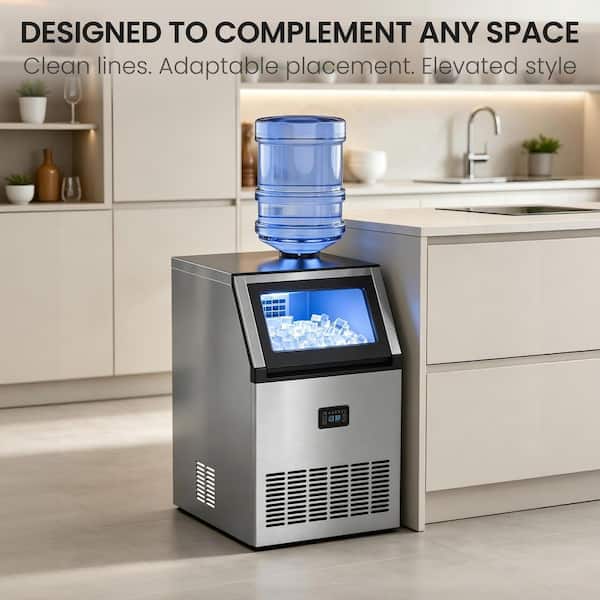 冷蔵庫・冷凍庫 Ice maker machine glaciomaker 16.93 in. 160 lbs./24 H Silver Commercial Ice Maker