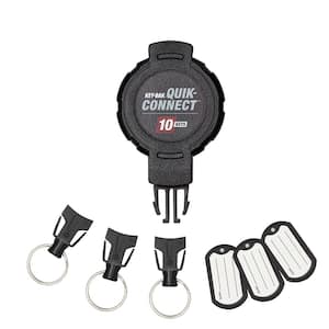 Quik-Connect 10 Key Capacity Key Management Removable and Retractable Keychain with Belt Clip