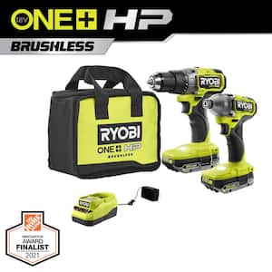 ONE+ HP 18V Brushless Cordless 2-Tool Combo Kit w/(2) 2.0 Ah Batteries, Charger, Bag, and Hybrid LED Work Light