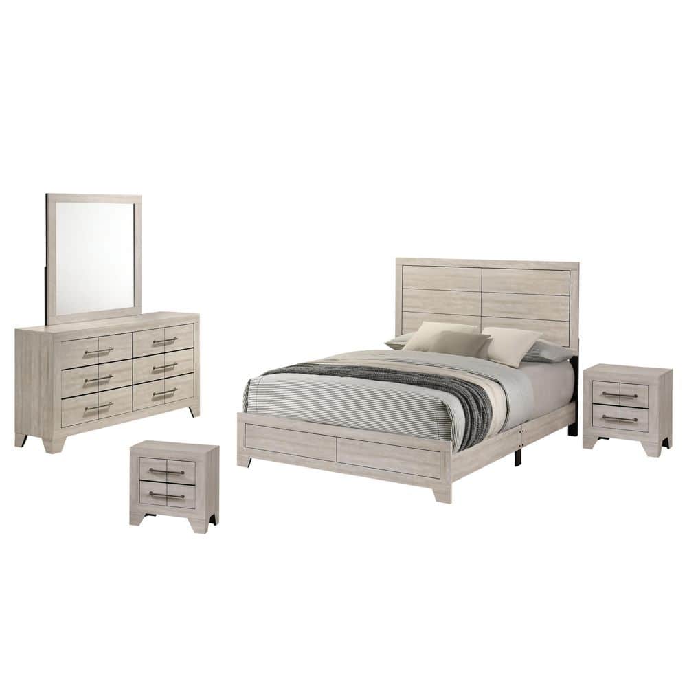 Dolce 5-Piece Rustic Grey Oak Color Wood Eastern King Bedroom Set With Nightstand price history on PriceWatchPro