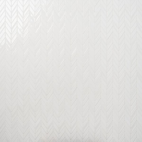 Ivy Hill Tile Medley Chevron Cloud White 11.22 in. x 11.81