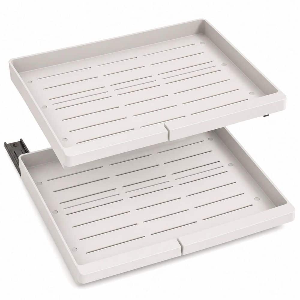 Plastic Pull Out Cabinet Organizer Adjustable Width 11.6-17.5 in White Undermount Soft-Close Drawer Slides 2 Pack price history on PriceWatchPro