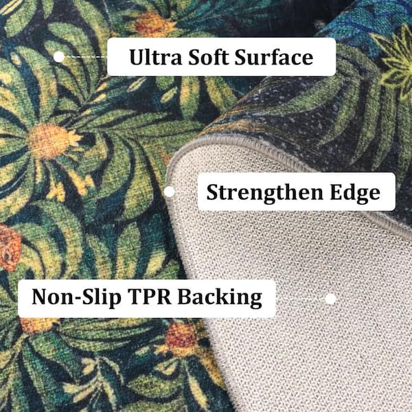 Bohemian 5 ft. x 8 ft. Distressed Black Soft Area Rug