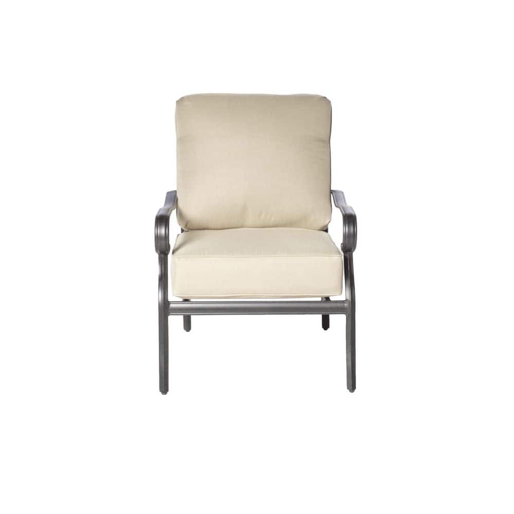 Newbury Beige Cushioned Cast Aluminum 4-Piece Patio Set