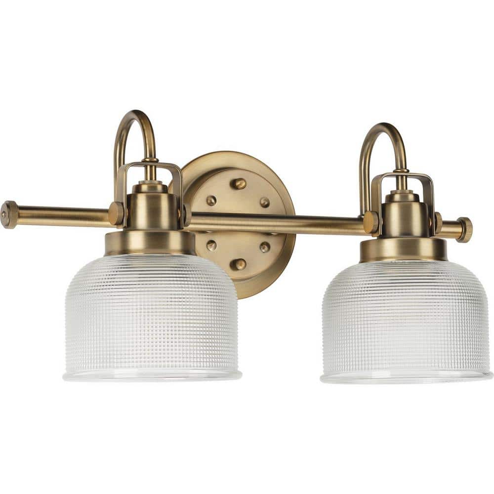 Archie Vintage Brass 17" Dimmable 2-Light Vanity Fixture