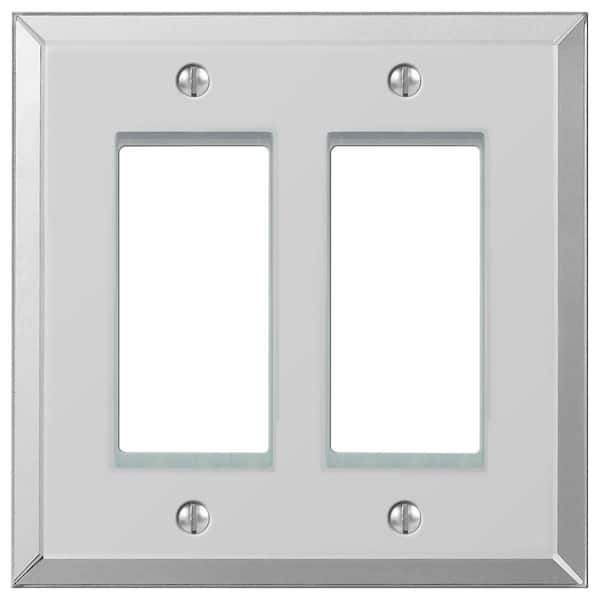 AMERELLE Polished Mirror Acrylic 2-Gang Rocker Acryilic Wall Plate (3-Pack)