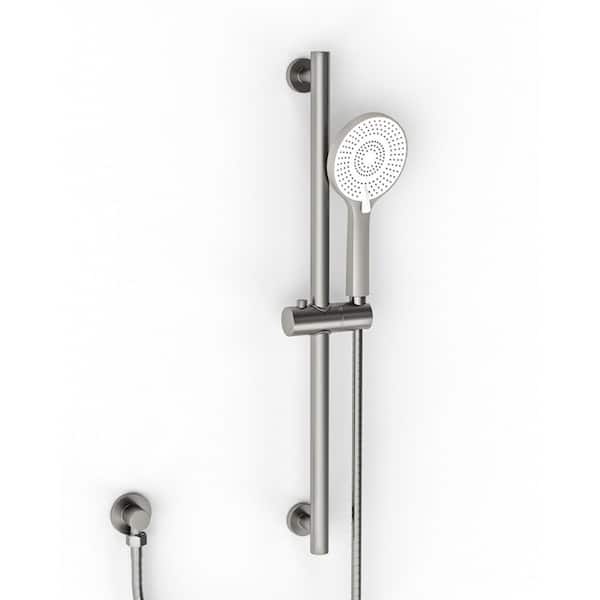 3-Spray Wall Bar Shower Kits 1.8 GPM with Handheld Shower in Brushed Nickel (Valve Included)