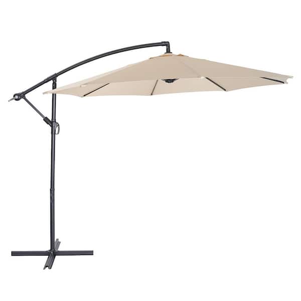 Casainc 10 Ft Steel Cantilever Offset Patio Umbrella In Beige With Crank Kksu001 Be The Home Depot Casainc 10 Ft Steel Cantilever Offset, Ikea Patio Umbrellas Canada