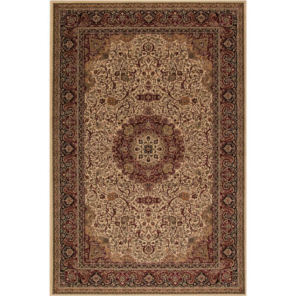 Persian Classic Isfahan Ivory Rectangle Indoor 9 ft. 3 in. x 12 ft. 10 in. Area Rug price history on PriceWatchPro