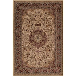 Persian Classic Isfahan Ivory Rectangle Indoor 10 ft. 11 in. x 15 ft. Area Rug